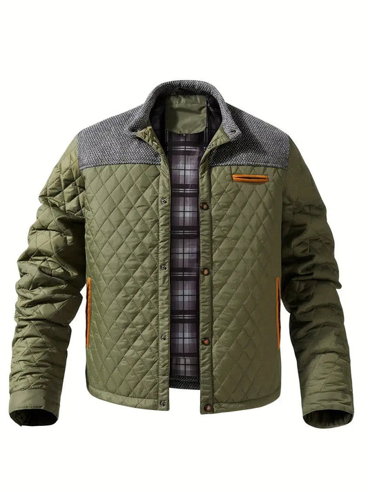 Men's quilted jacket with stand-up collar - keith