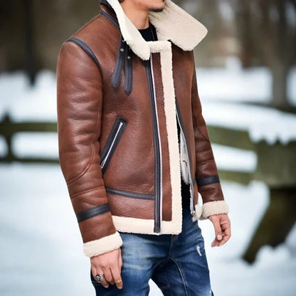 Bent - thick, lined leather jacket for winter