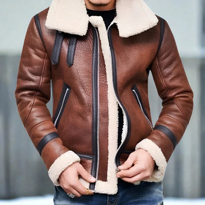 Bent - thick, lined leather jacket for winter