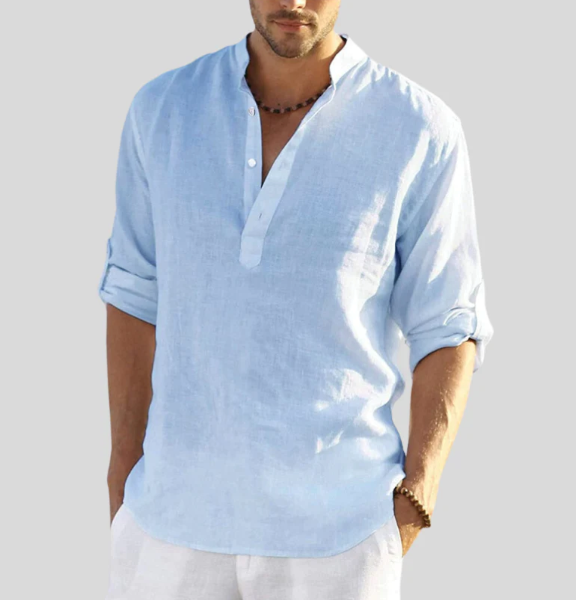 Adriano – elegant linen shirt with collar