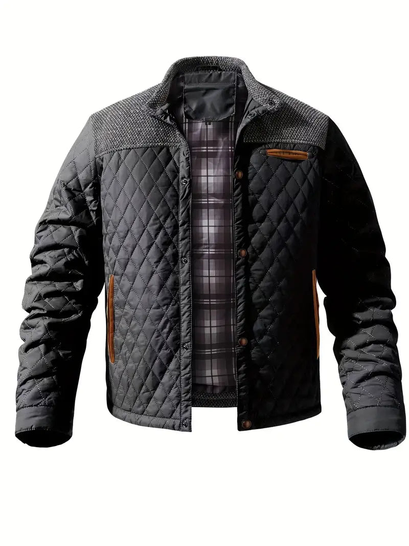 Men's quilted jacket with stand-up collar - keith