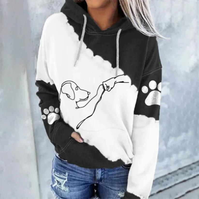 Rosamund - trendy hoodie with dog print