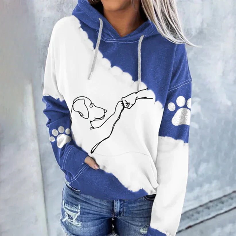 Rosamund - trendy hoodie with dog print