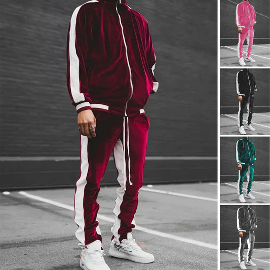 Jackson - men's classic velvet full zip tracksuit