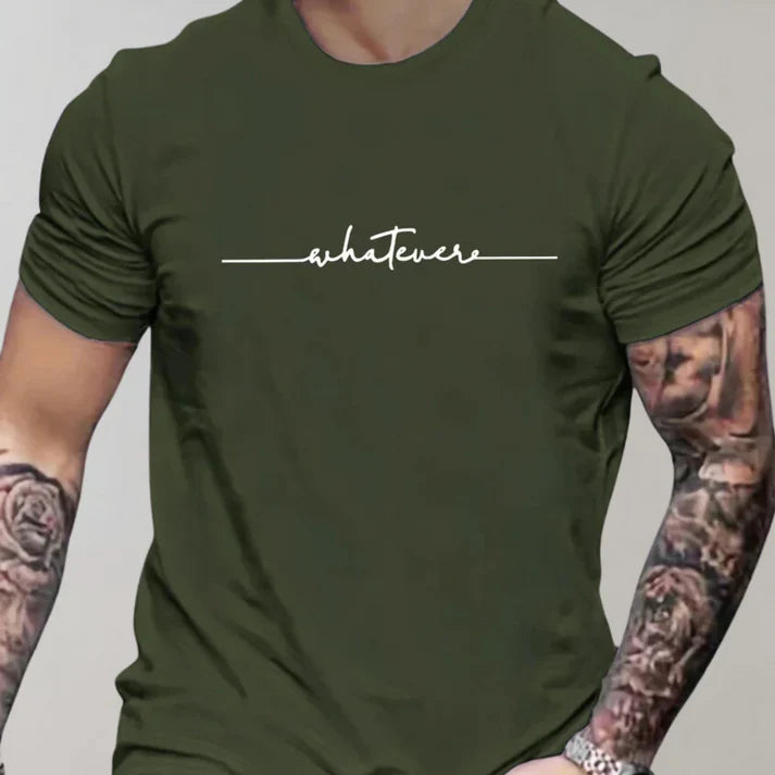 Casual men's t-shirt with a crew neck