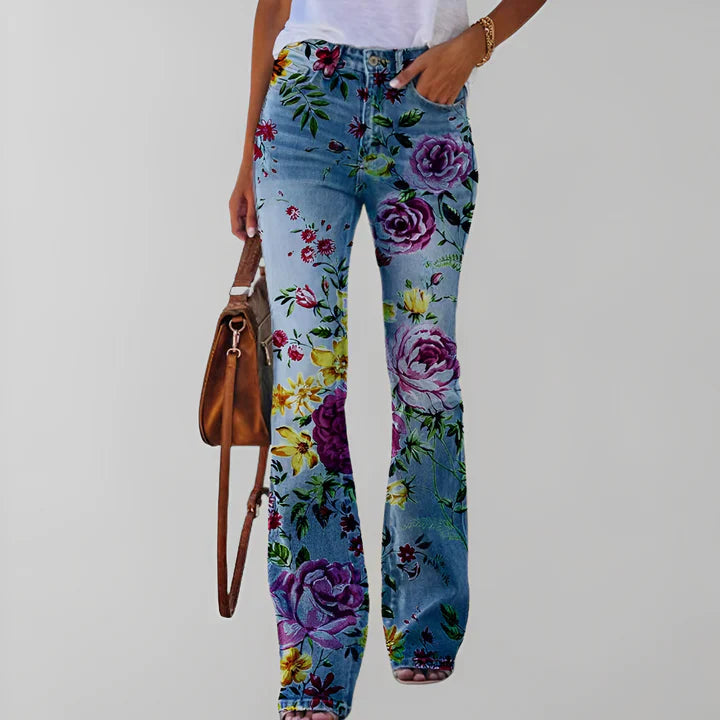 Bethanie - straight jeans with floral print