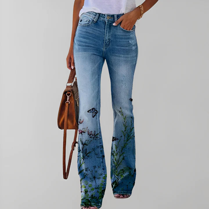 Bethanie - straight jeans with floral print