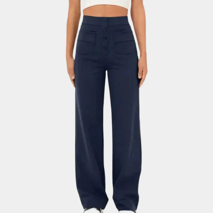 Casual women's trousers with a high waist