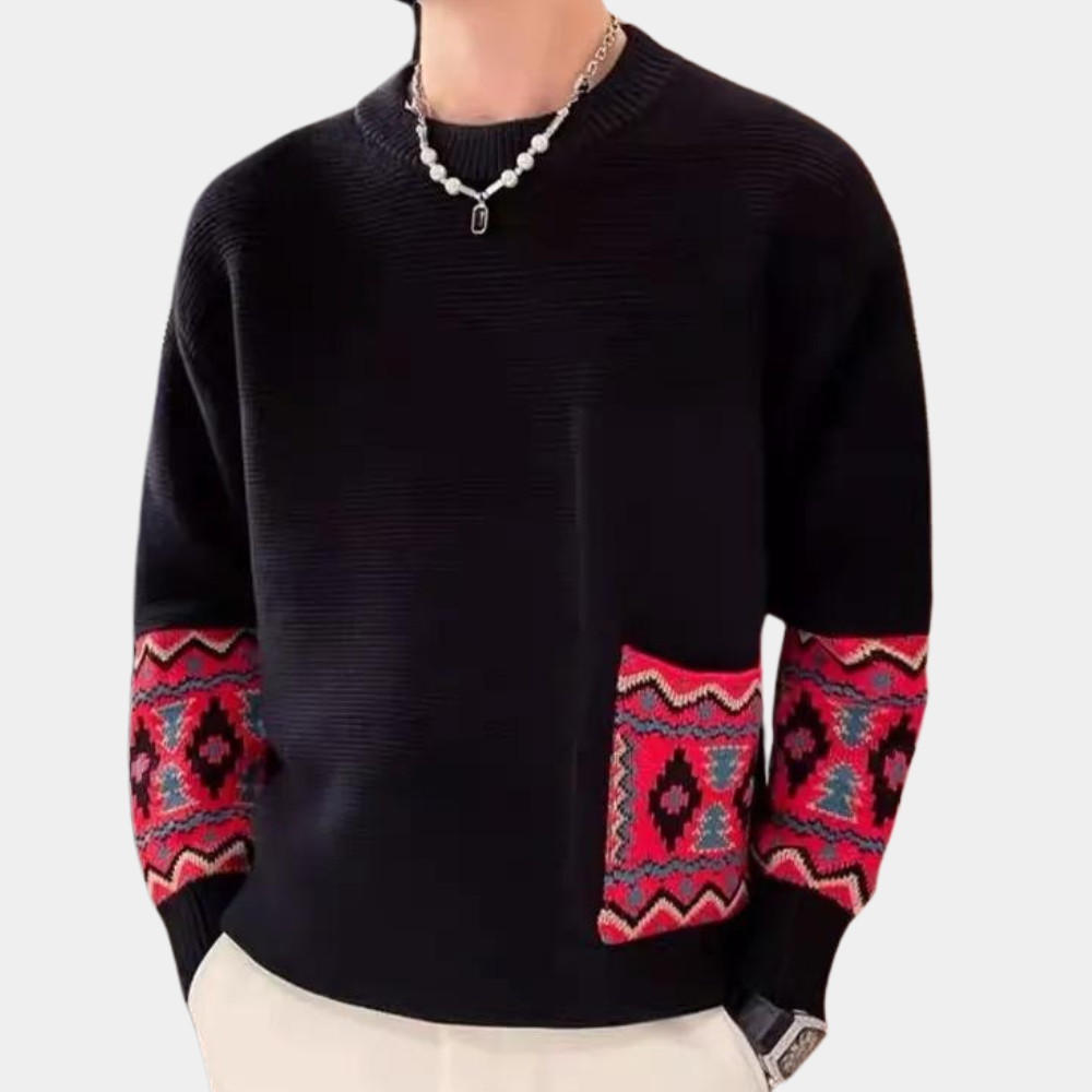 Cosmin - modern men's sweater with tribal design