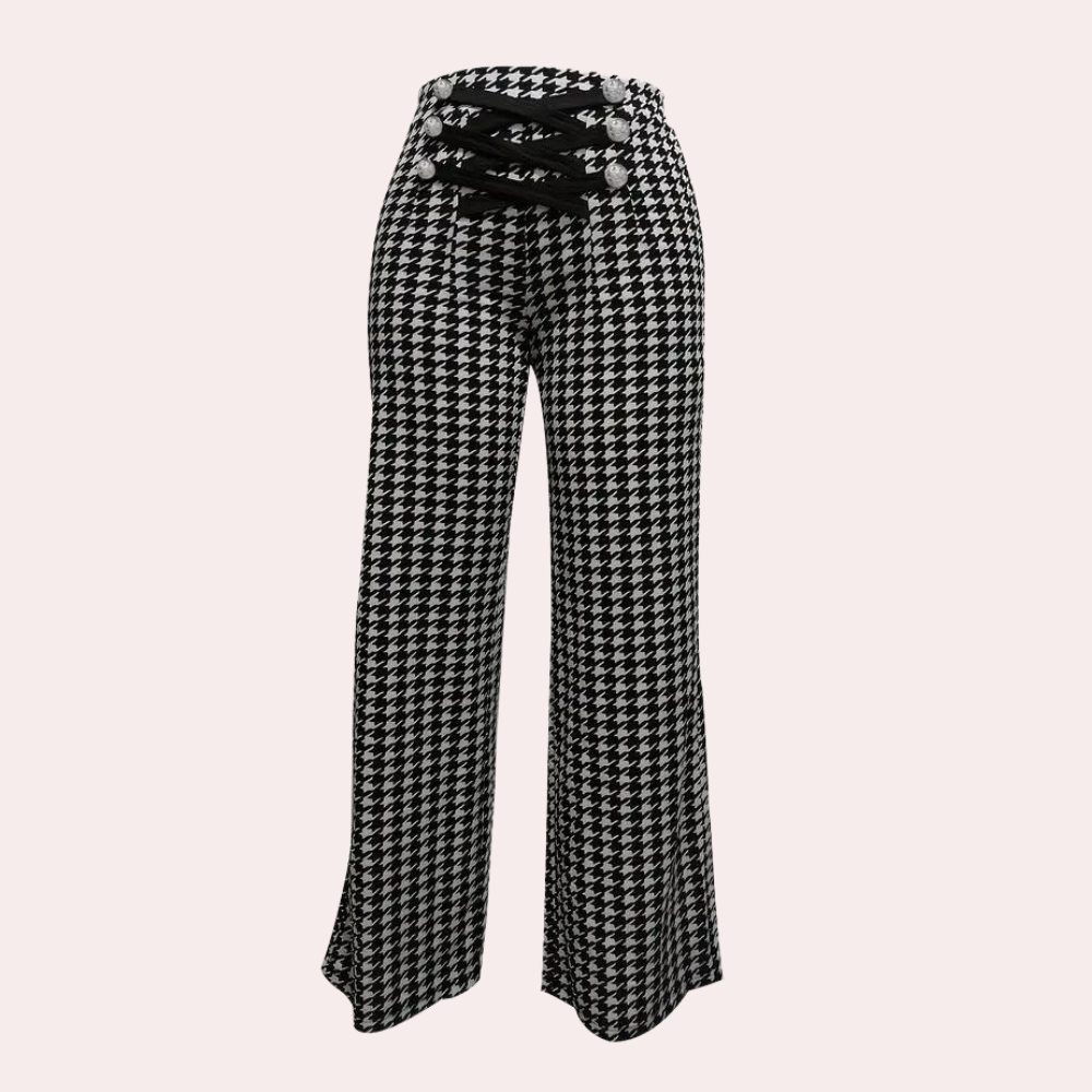 Zahara - stylish houndstooth trousers for women with a timeless design