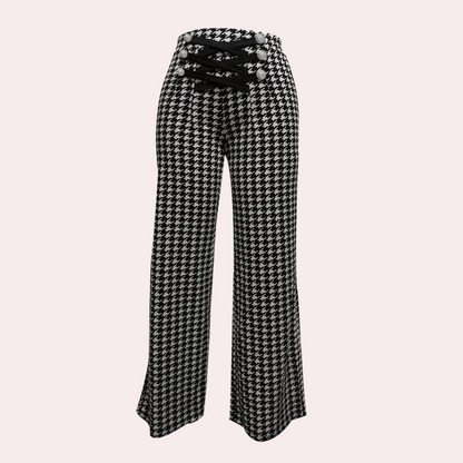 Zahara - stylish houndstooth trousers for women with a timeless design