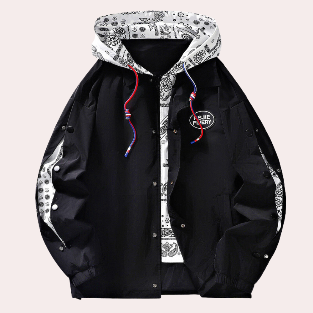 Vallois - men's jacket with hood and printed lining