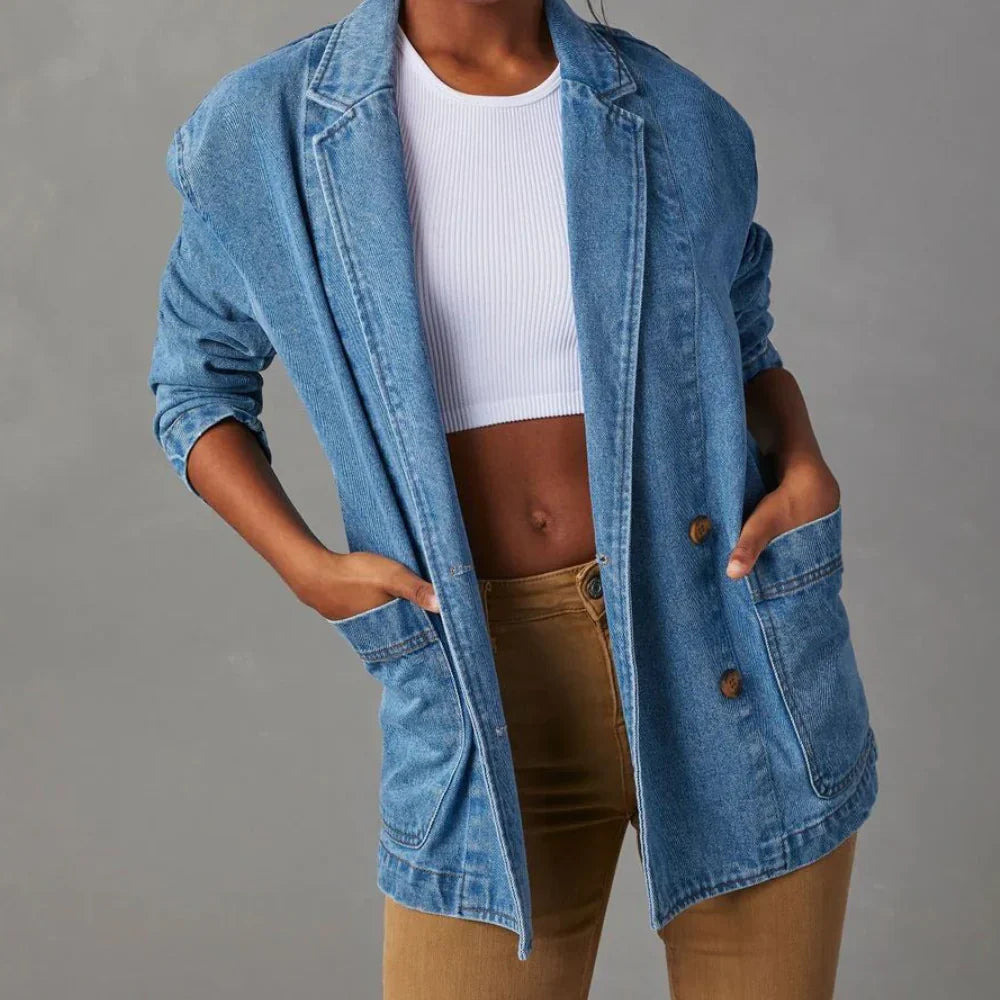 Nessa - casual women's denim jacket with pockets