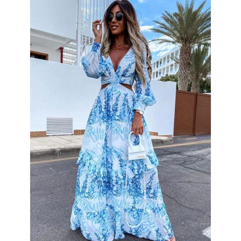 Summer - maxi dress whith neckline | cathriona