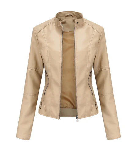 Meli - women's leather jacket with mao