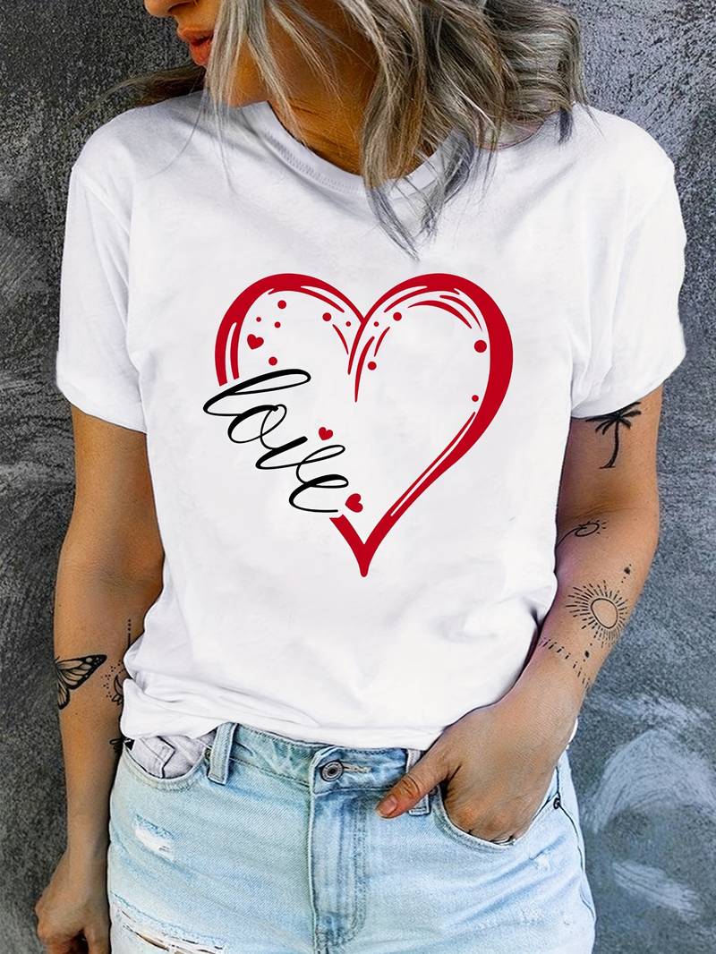 Chloe – crew neck t-shirt with love print