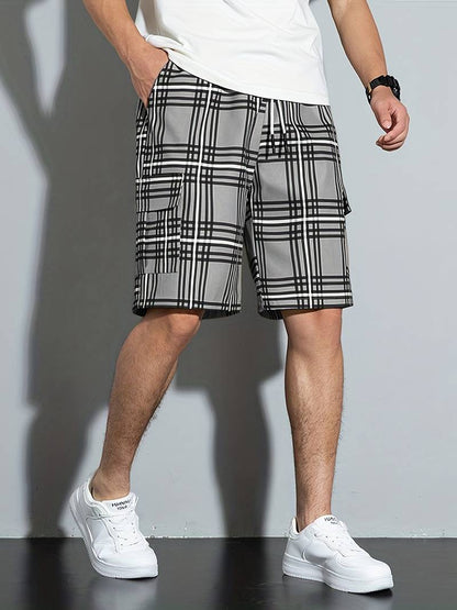 Elijah – checked shorts with side pockets