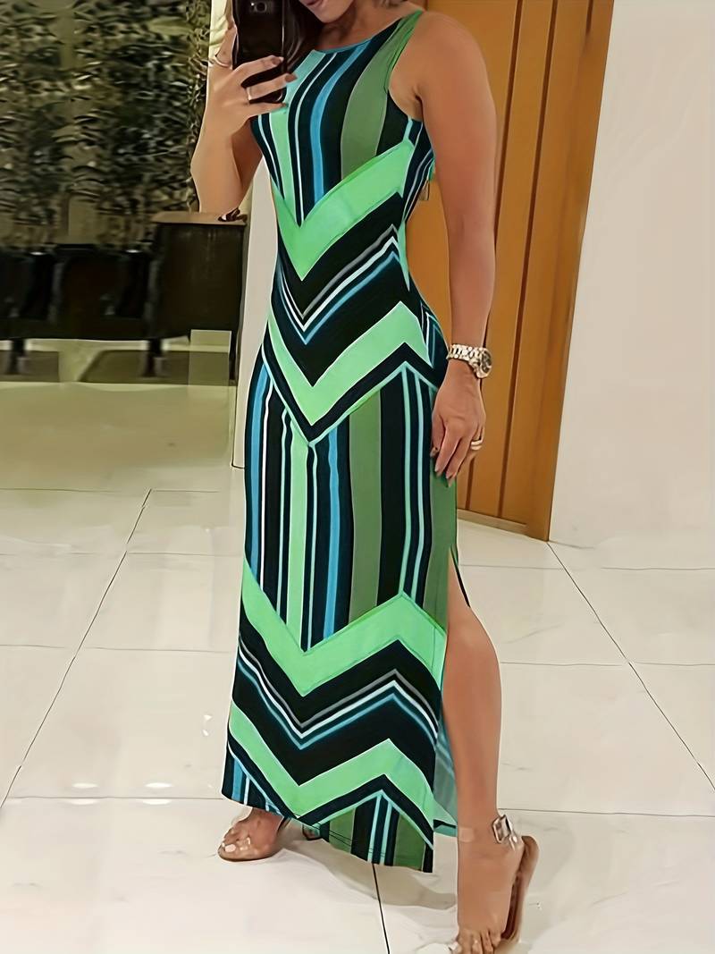 Emily - sleeveless maxi dress with side slit