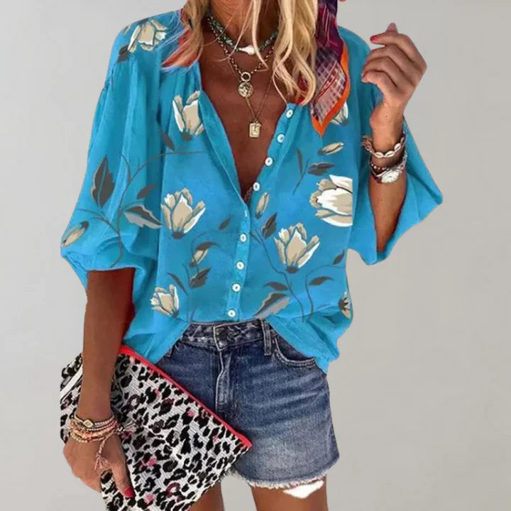 Leona - trendy floral blouse