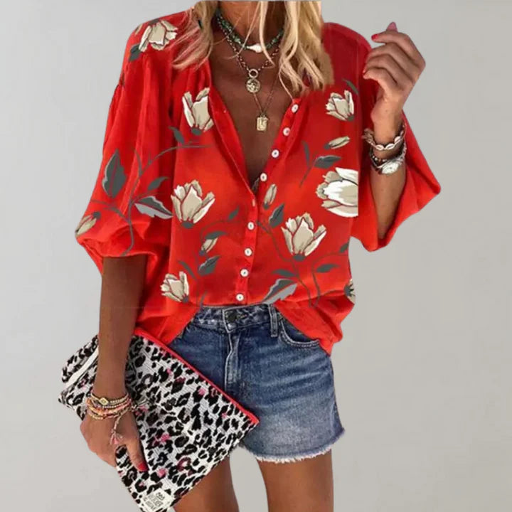 Leona - trendy floral blouse