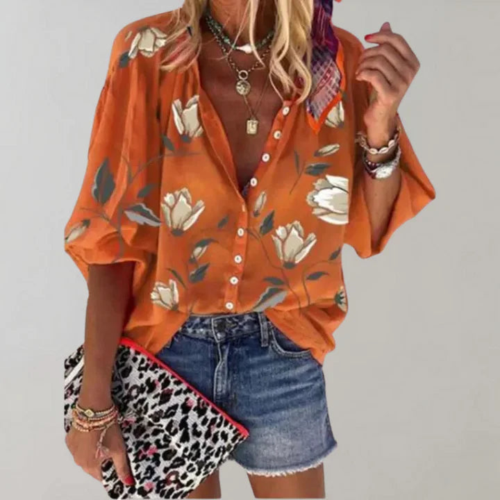 Leona - trendy floral blouse