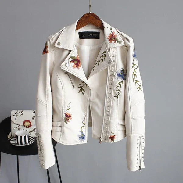 Floralyn leather jacket