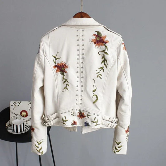 Floralyn leather jacket