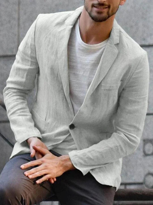 Modern linen jacket for the trend-conscious man