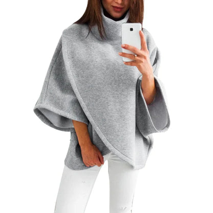 Xenia - poncho sweater with turtleneck for women