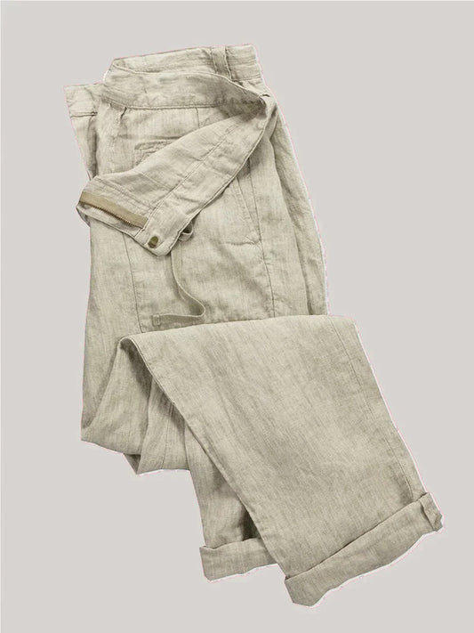 Beige Leinenhose für Herren