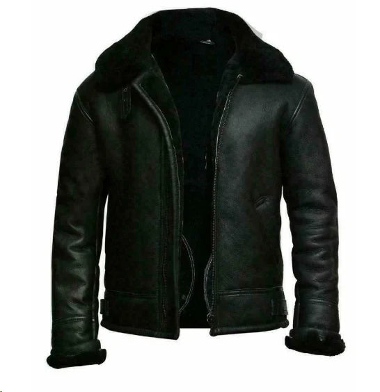 Comfortable bomber style leather jacket for men | ideal for all seasons