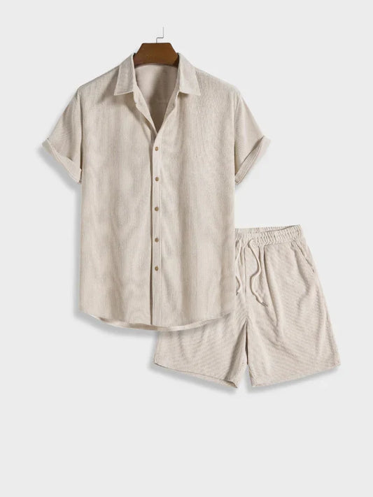 Corduroy summer set with buttons