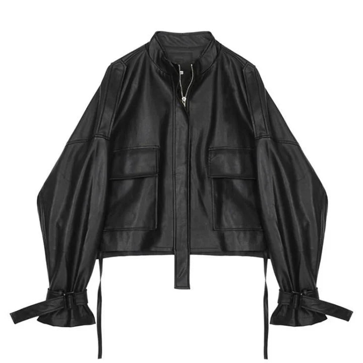 Kulta - women's leather jacket with box cut