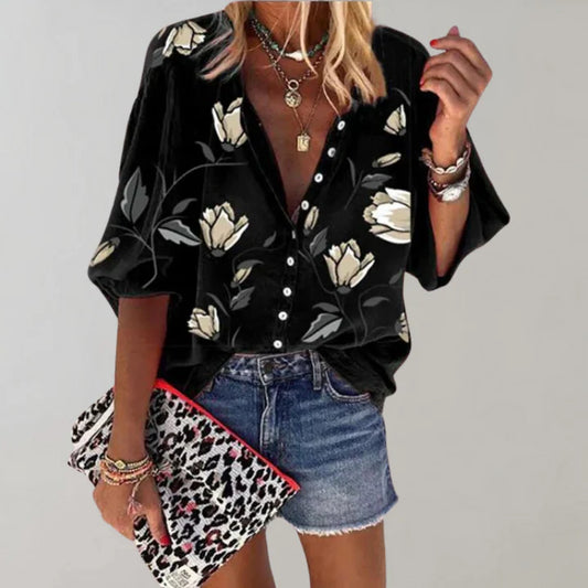 Leona - trendy floral blouse