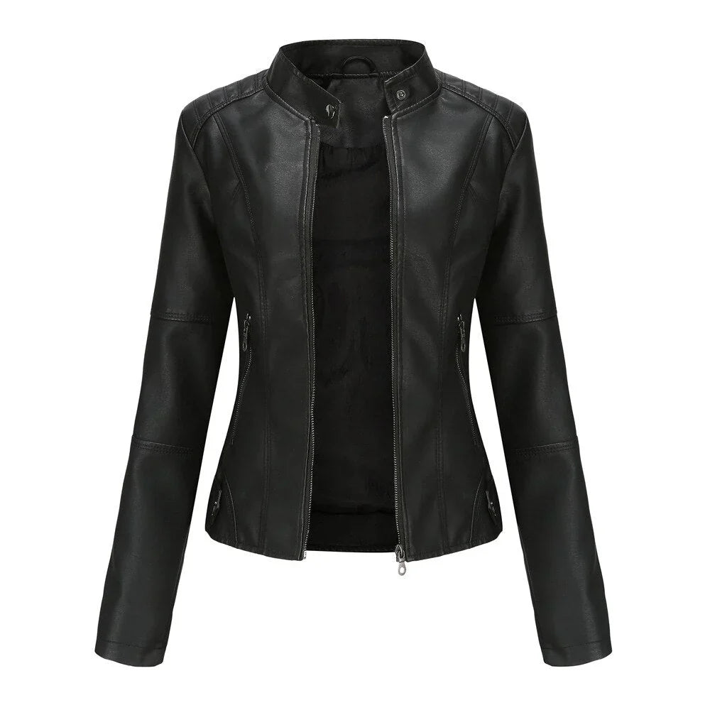 Meli - women's leather jacket with mao