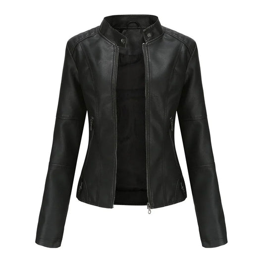 Meli - women's leather jacket with mao