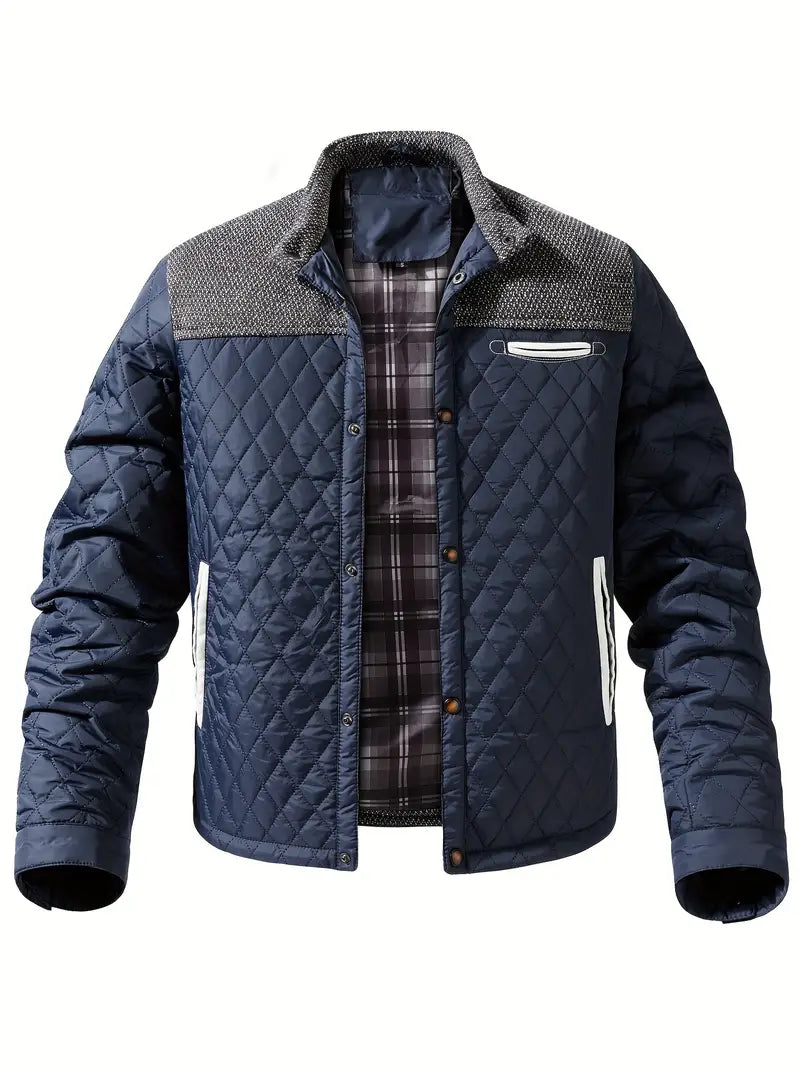 Men's quilted jacket with stand-up collar - keith