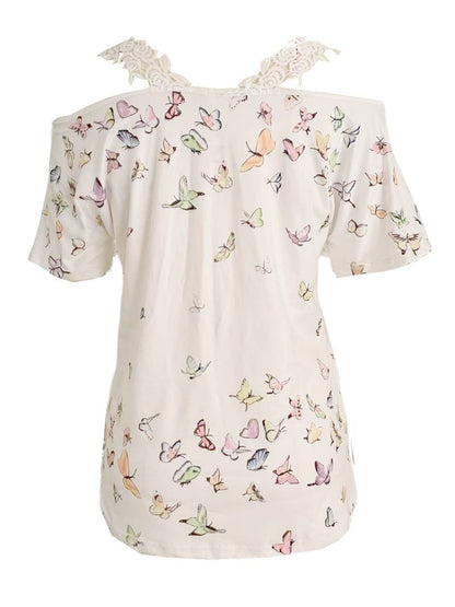 Nyx - v-neck t-shirt with butterfly print