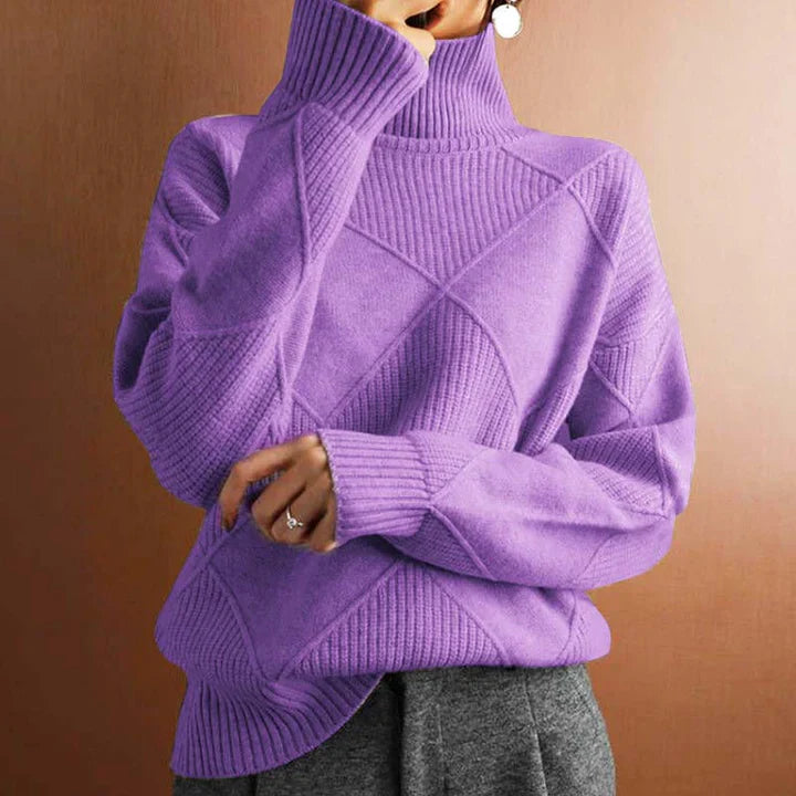 Casual plain knitted sweater