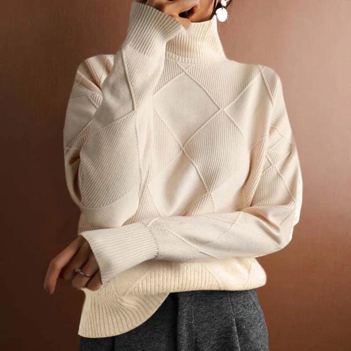 Casual plain knitted sweater