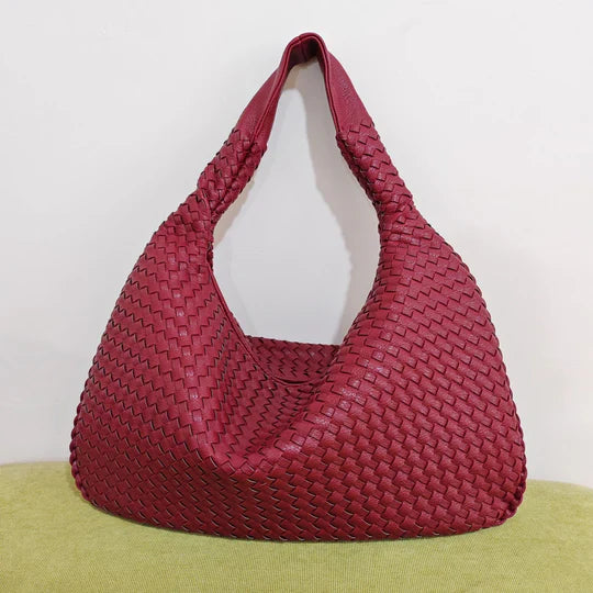 Valentina - woven shopping bag in red