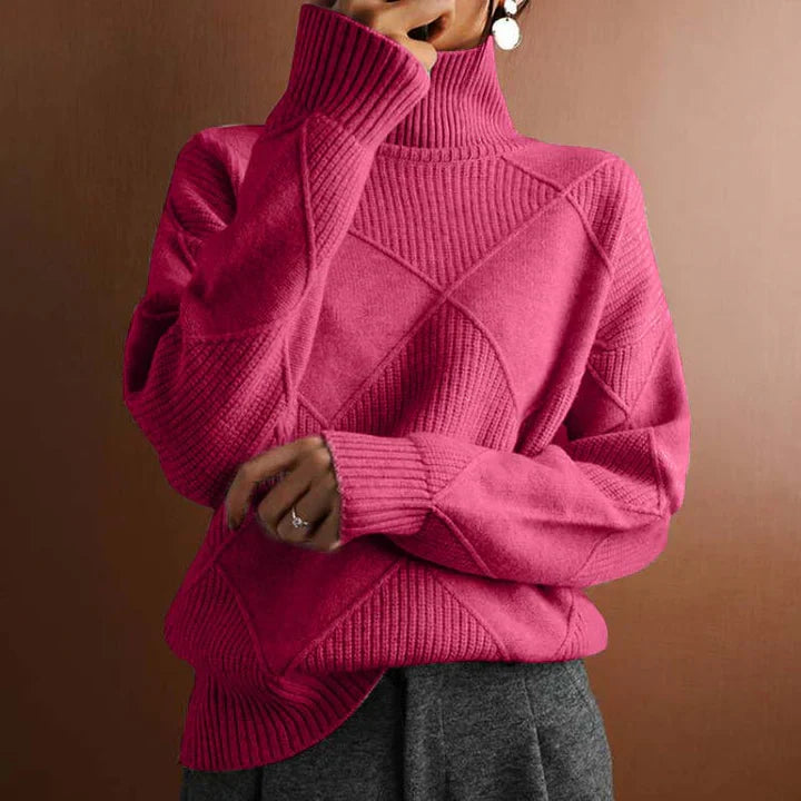 Casual plain knitted sweater