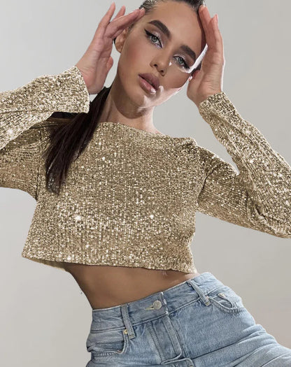 Odessa - sparkling crop top for a glamorous appearance