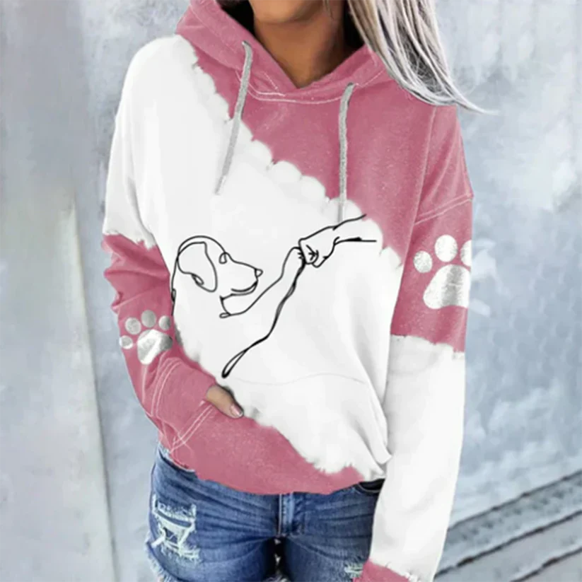 Rosamund - trendy hoodie with dog print