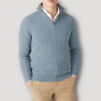 Rendor men's Italian cashmere zip-up sweater