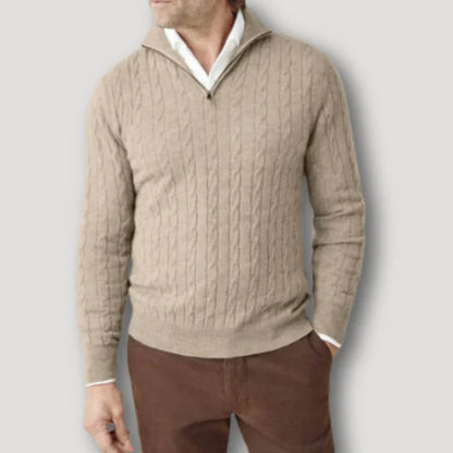 Rendor men's Italian cashmere zip-up sweater