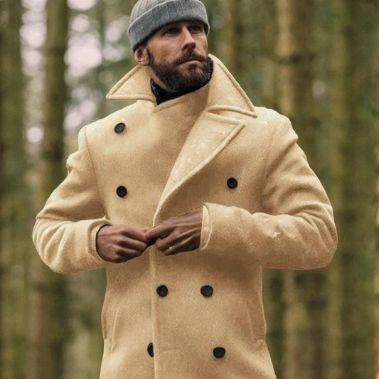 Elegant men's winter coat made of wool - Reinold