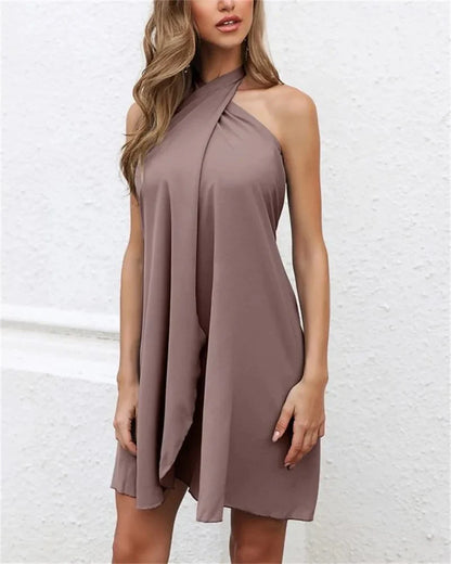 Elegant draped summer dress