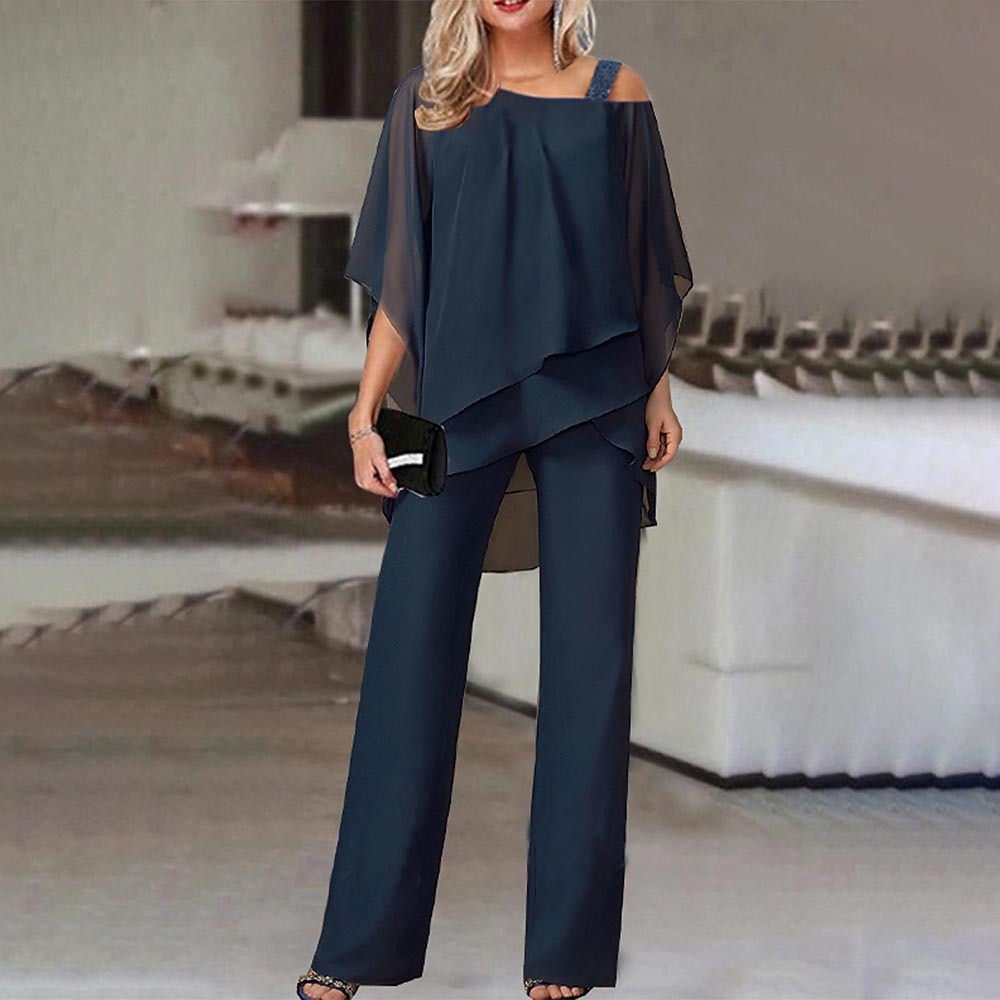 Women's two-piece set| elegant two-piece suit with cold shoulder