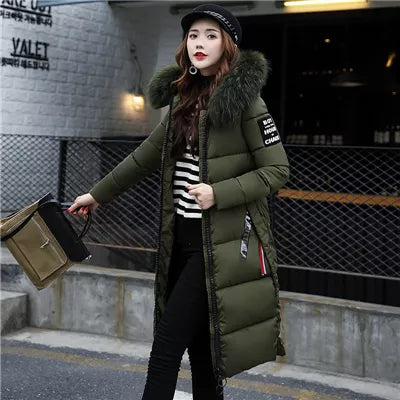 Fridli – long winter coat with fur collar for women